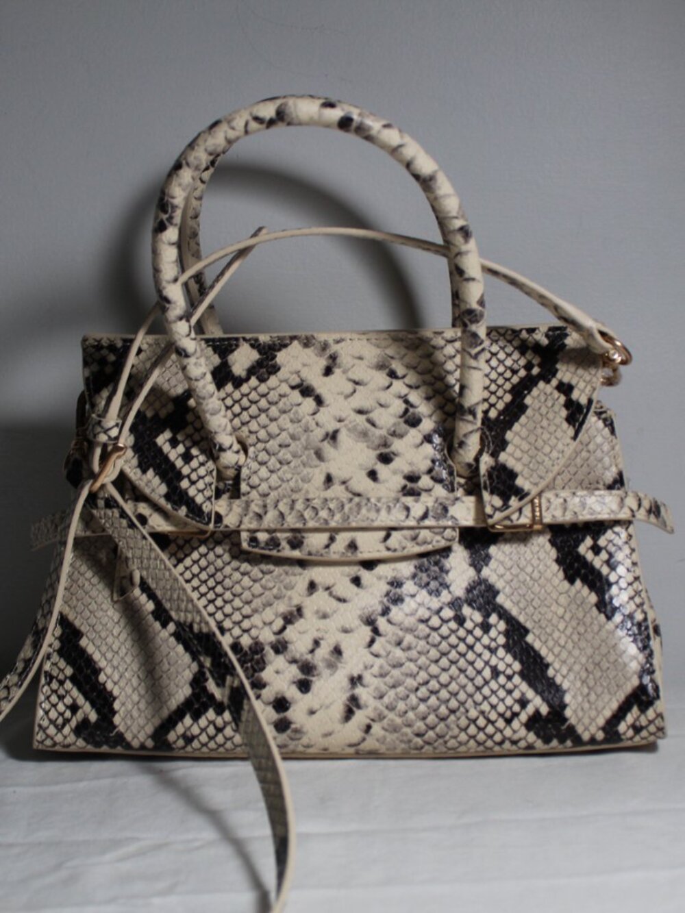 NEW Simkhai River Snake Print Leather Top Handle Shoulder Bag